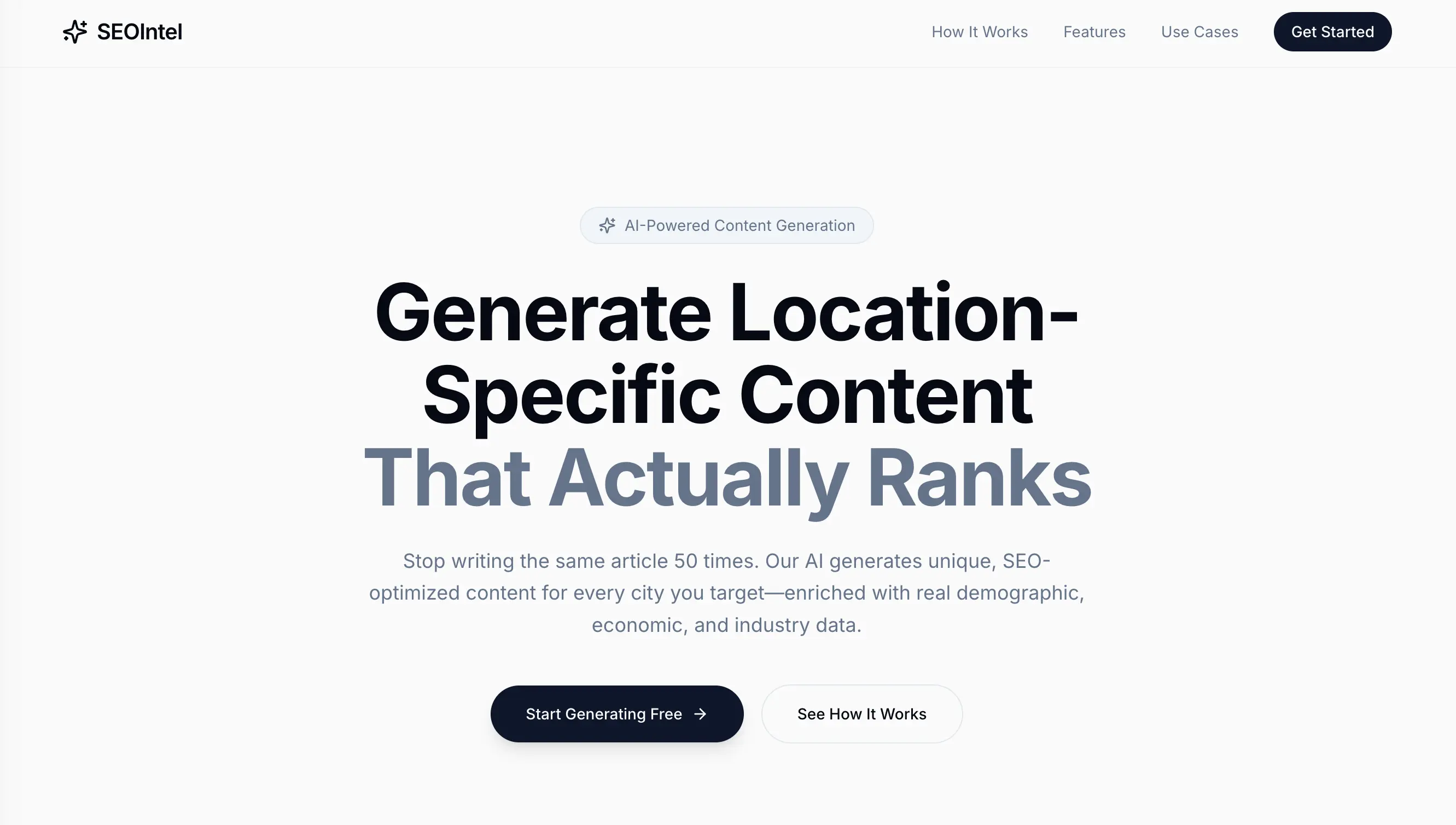 SeoIntel AI-powered SEO intelligence platform