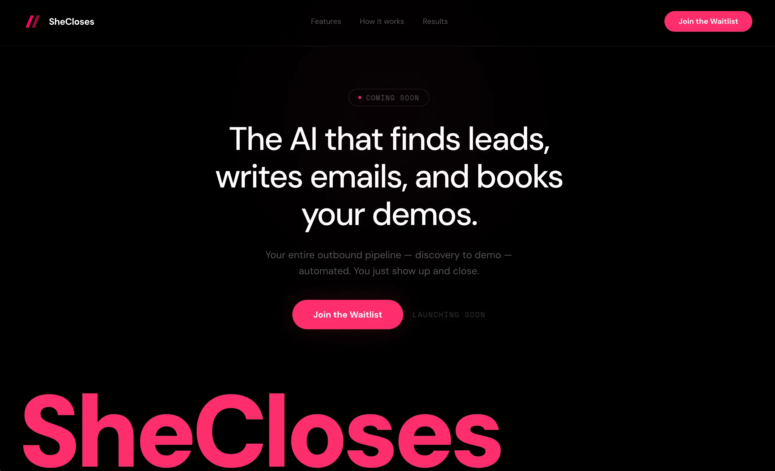 She Closes sales coaching platform homepage for women in sales